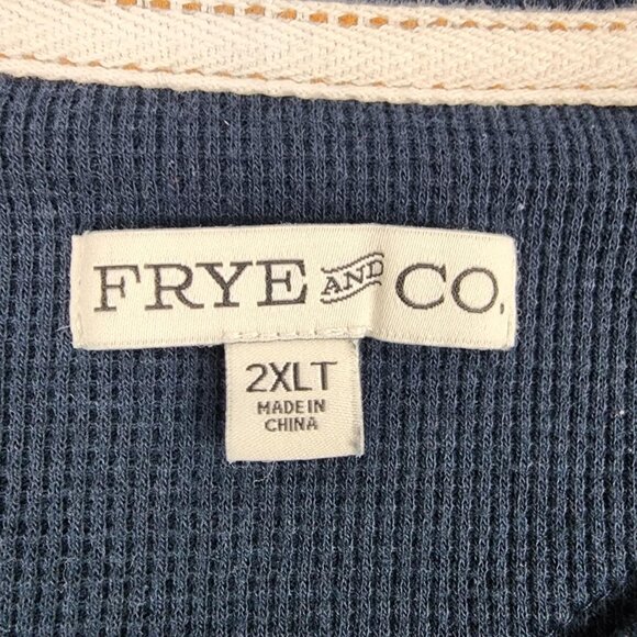 Frye and Co Mens Shirt 2XLT Night Sky Blue L/S Thermal Knit Big &Tall - Picture 3 of 7